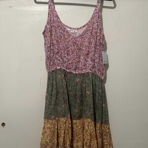 O'Neill Pink and Green Floral Mini Dress